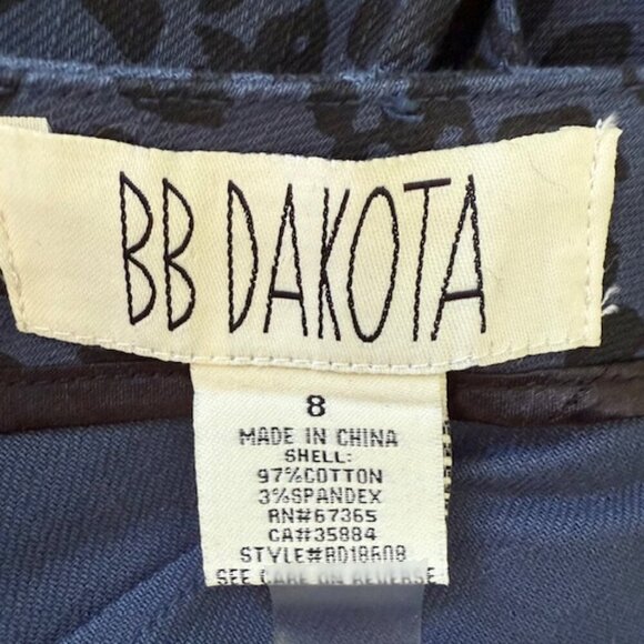BB Dakota Women's Dress Blue Black Animal Print Bodycon Back Zipper Size 8 NWOT - Picture 11 of 12